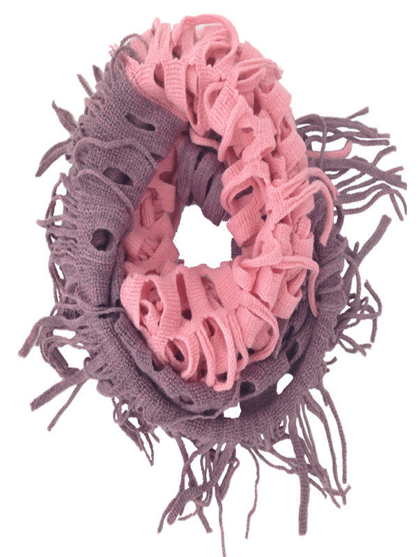 Lattice Fringe Loop Scarf