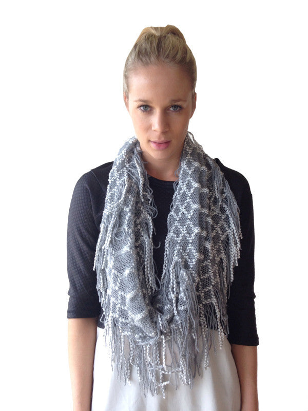 Lattice Fringe Loop Scarf