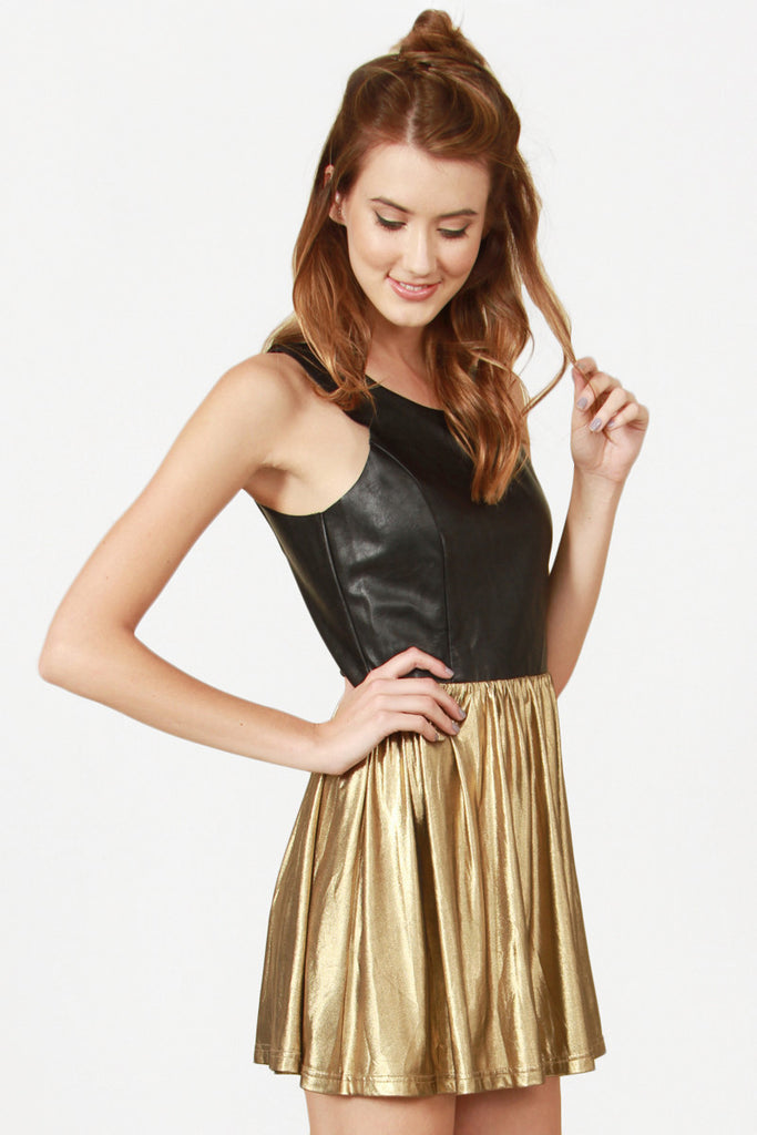 Gold Dip Dress
