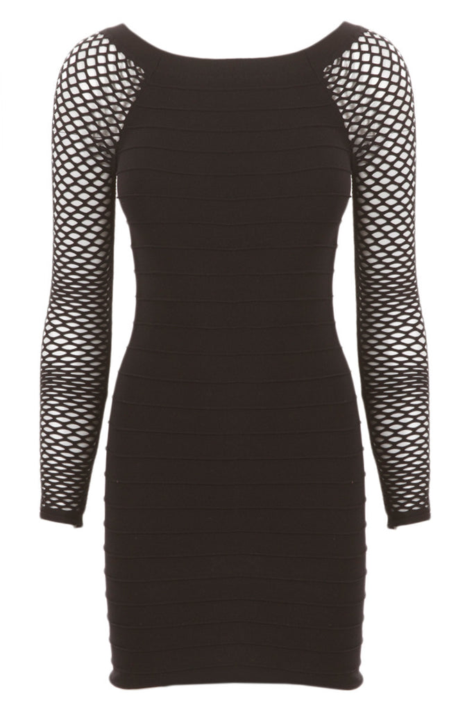 Mesh Long Sleeve Seamless Dress