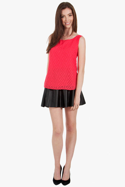 Crimson Textures Top