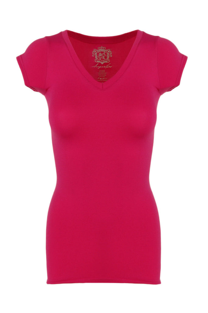 V-Neck Cap Sleeve Top