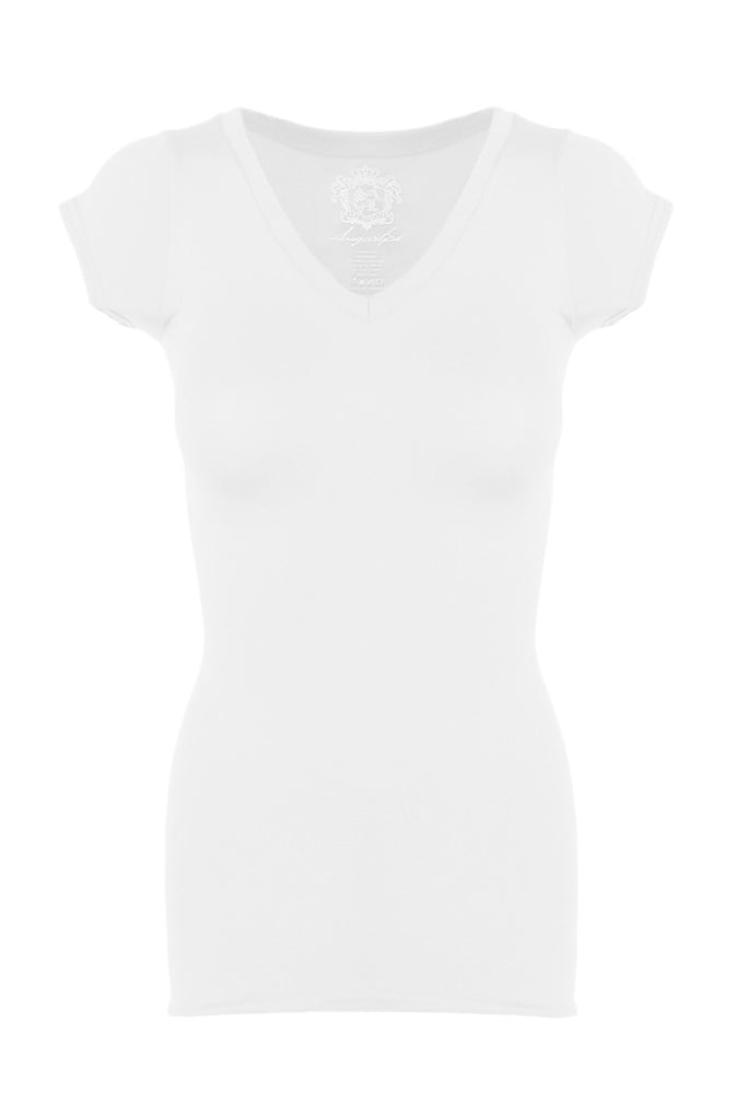 V-Neck Cap Sleeve Top