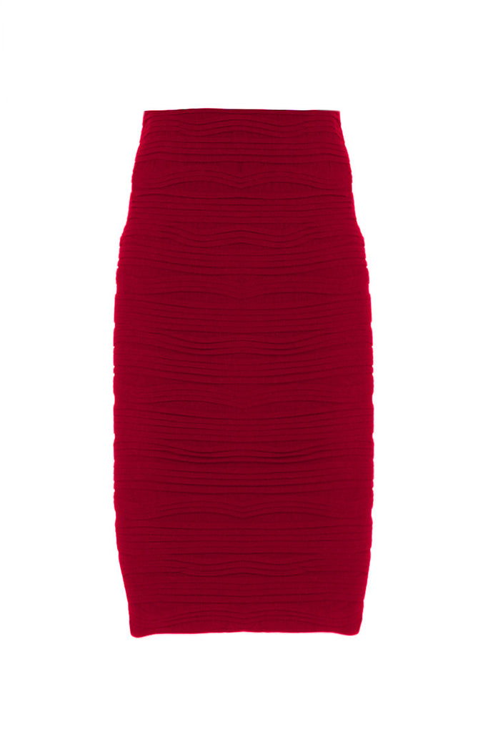 Mid Length Textured Skirt