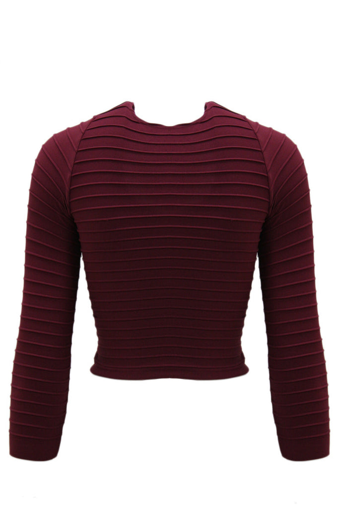 Seamless Ribbed 3/4 Sleeve Crop Top