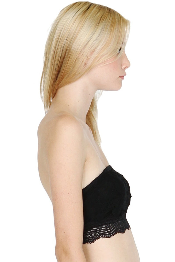 Lace Trim Bandeau Bra Top
